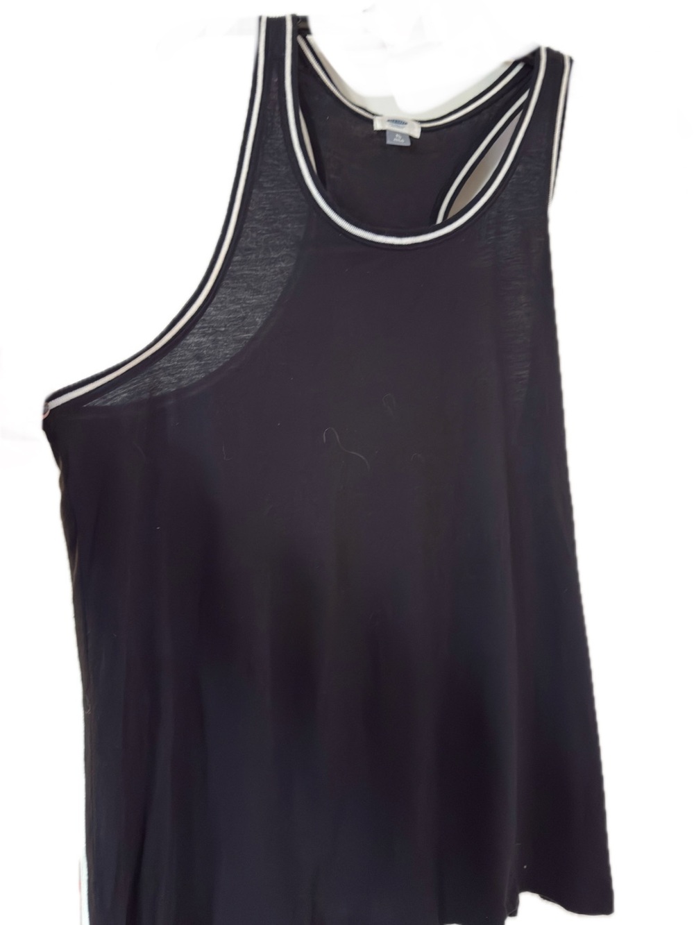 Old Navy Black Racerback Tank with White Trim